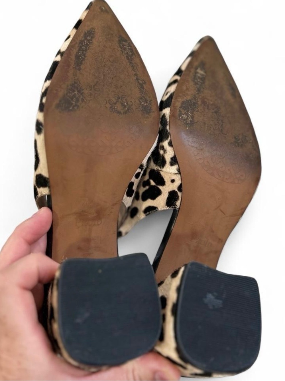 Leopard Print Block Kitten Slingback Pony Hair
Leather Pointed Toe Heels Size 8 - Picture 7 of 8